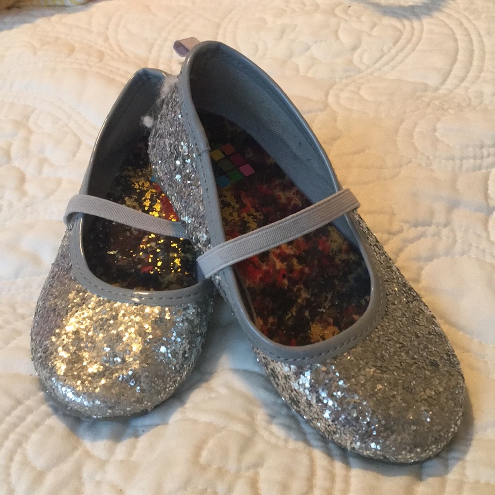 Silver Sparkly Dress Shoes Size 9 Toddler